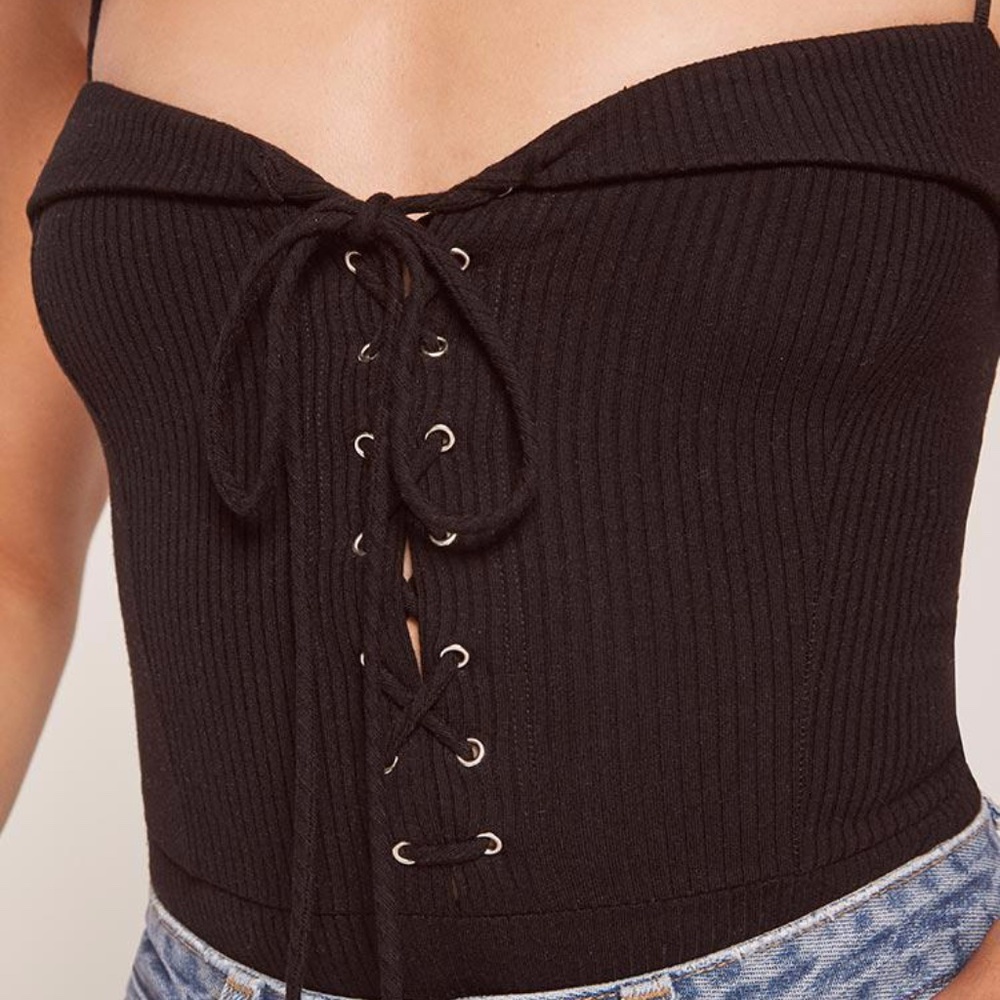 reformation lace up Pamela bodysuit